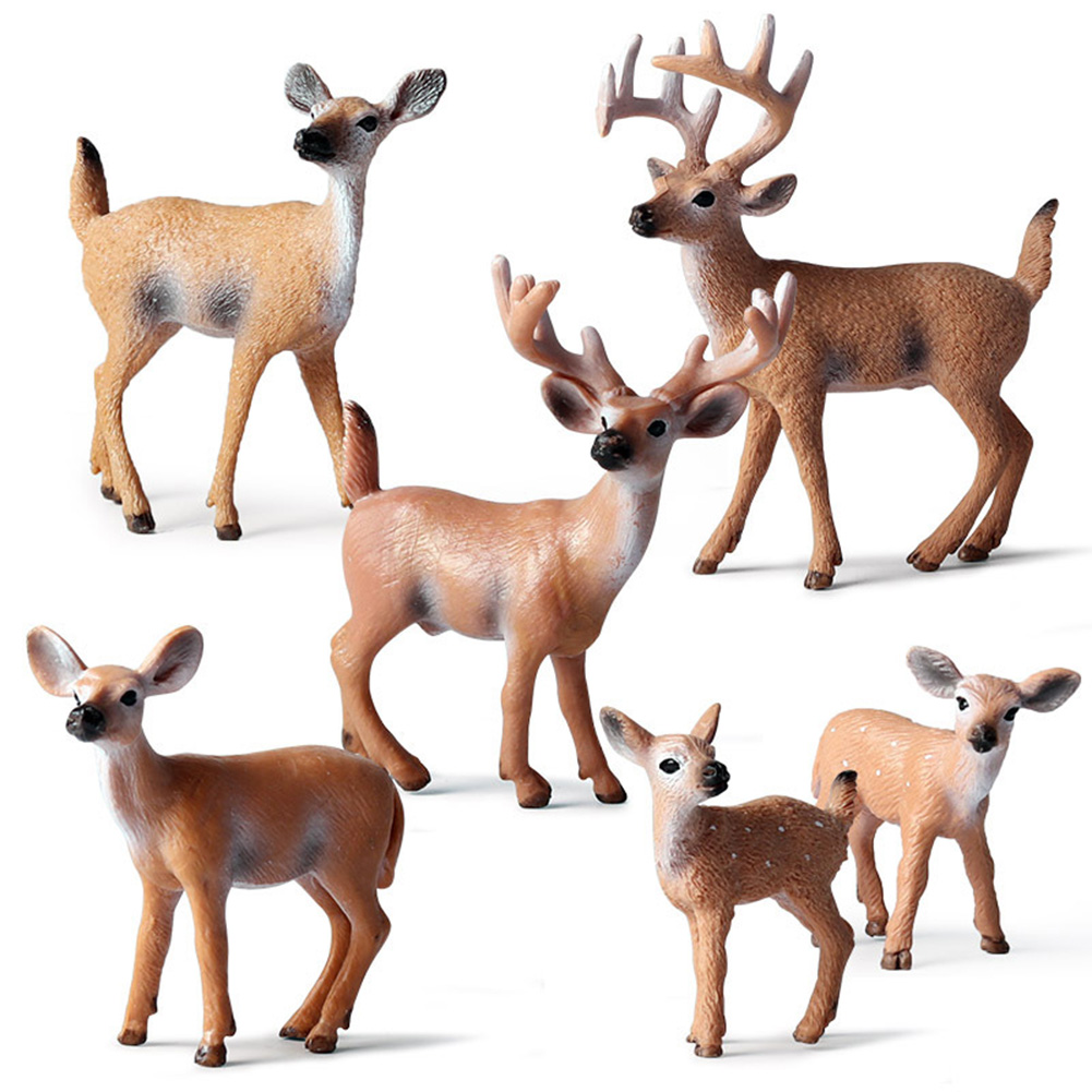 Simulation White-tailed Deer Animal Model Christmas Home Decor Kids Toy ...